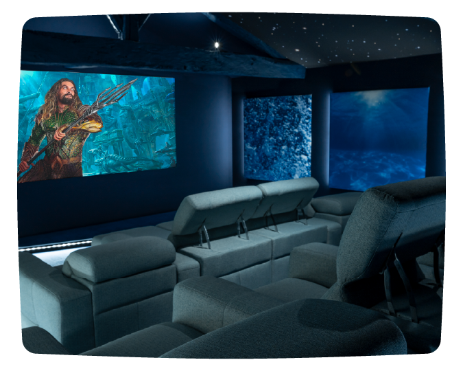 Home cinéma haut de gamme avec écran de projection